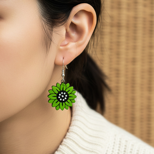 White Dot Green Blooms