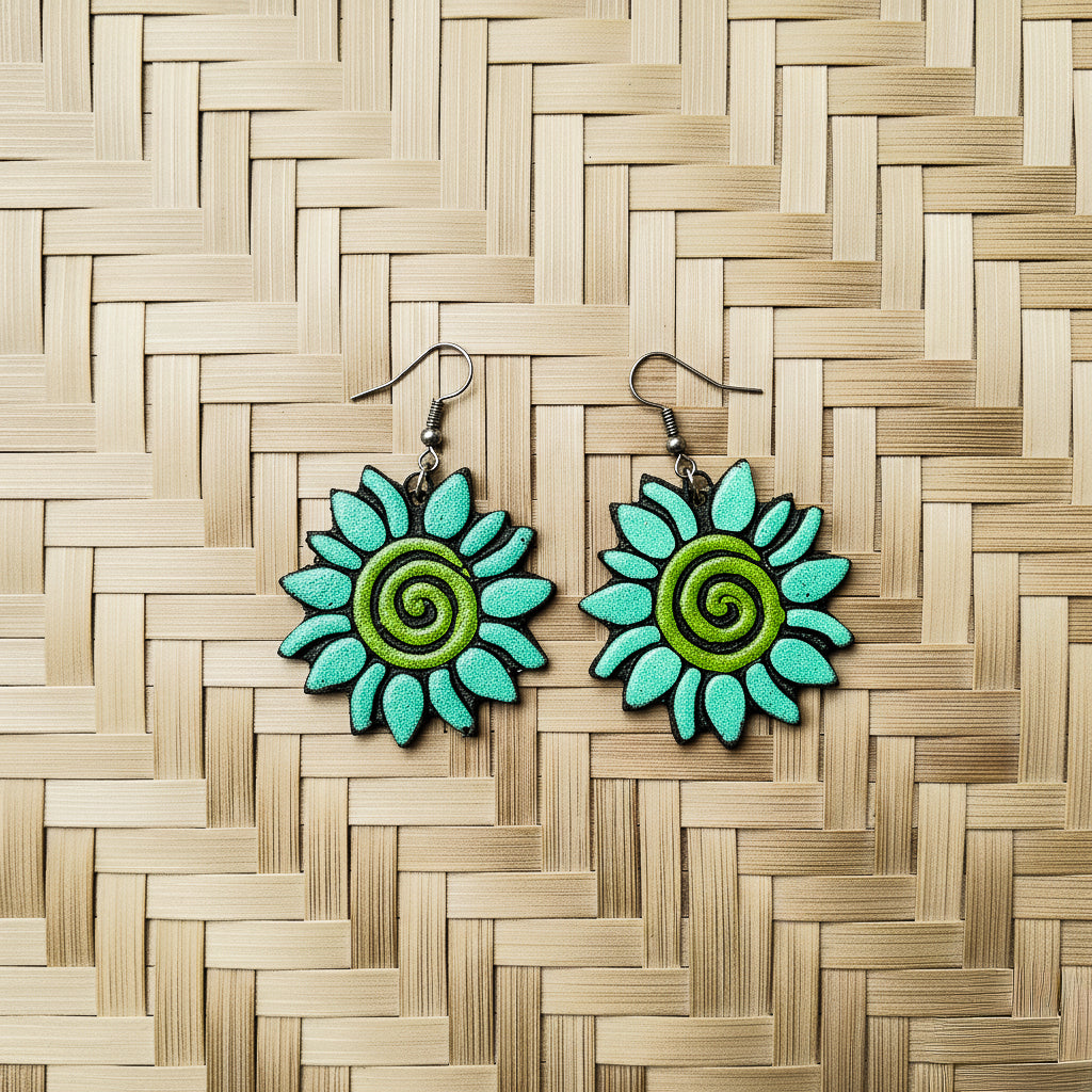 Aqua Spiral Sunflowers