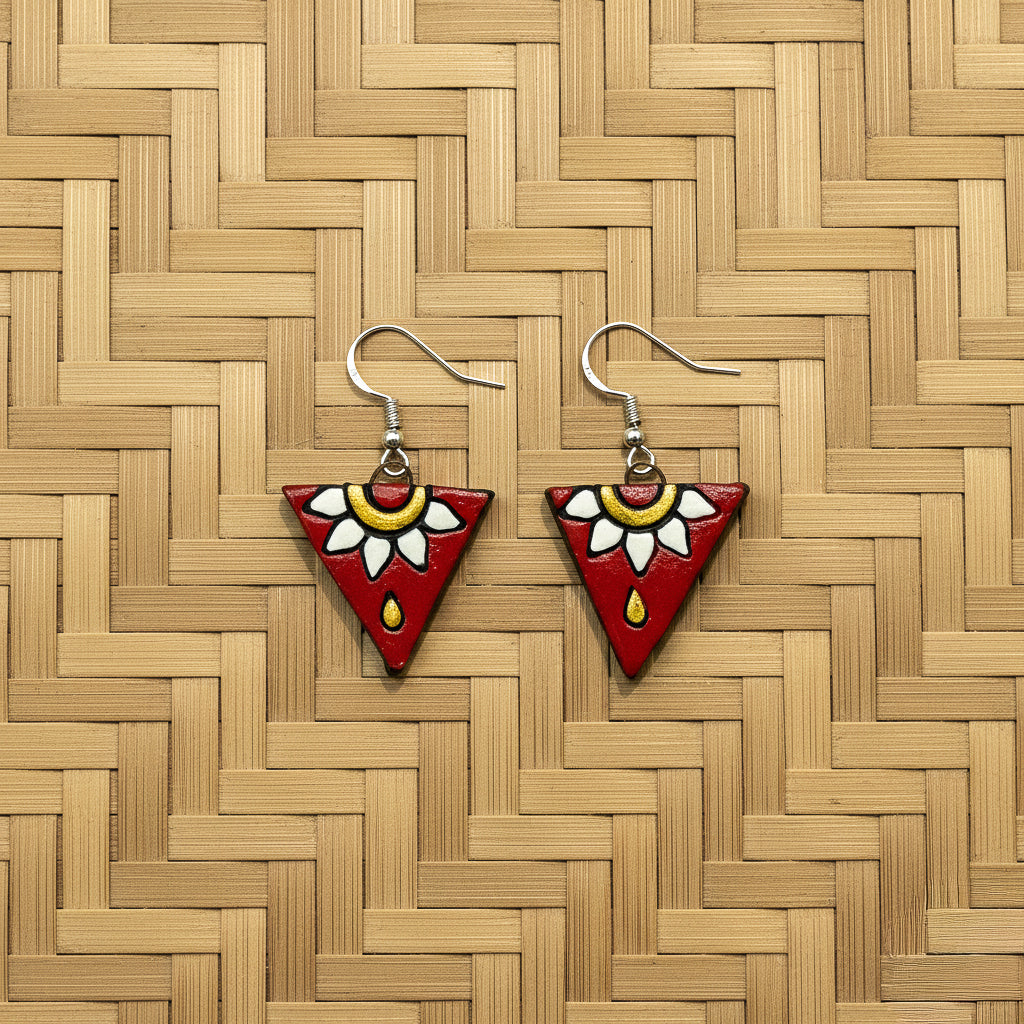 Crimson Bloom Crown Triangles